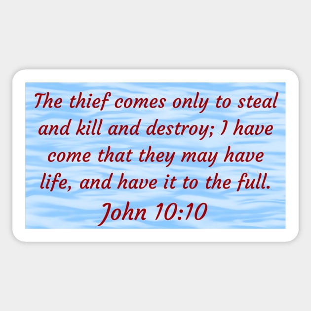 Bible Verse John 10:10 Sticker by Prayingwarrior